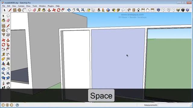 sketchup 8 model140303 pintu dan jendela rectangle, offset, push pull tool смотреть онлайн