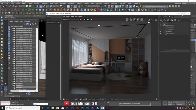 Tutorial 3Ds Max - Tutorial Render Settings Vray 5.2 & Lighting Interior Kidroom - Bahasa Indonesia смотреть онлайн