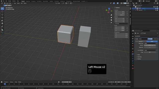 Модификатор и инструмент Bevel