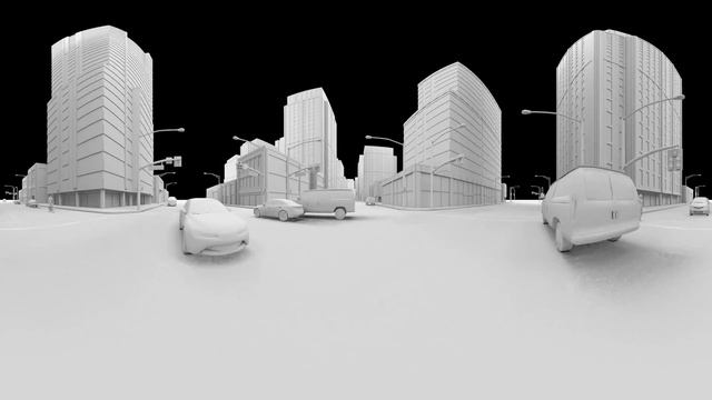 City scene 360 Video rendered with Vray and 3D Studio Max смотреть онлайн
