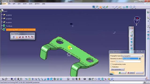 REMOVE FACE , EXTRACT SURFACE, FILL COMMAND IN CATIA смотреть онлайн