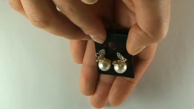 Сережки бабочки с жемчужиной смотреть онлайн