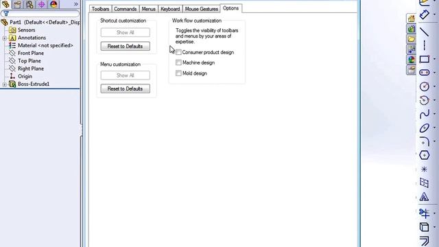 Solidworks 2012 Tutorial | Customizing The Options Tab смотреть онлайн