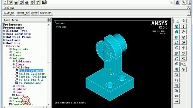ANSYS15 0有限元分析从入门到精通 2 8 实例——轴承座的实体建1 смотреть онлайн