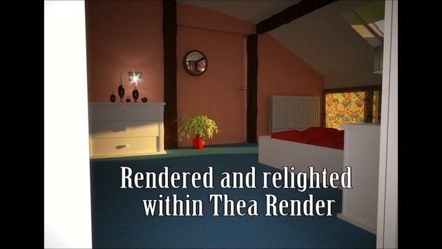 Thea render - Relight bedroom смотреть онлайн
