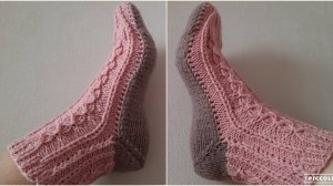 НОСКИ на двух спицах без швов. // Мастер-класс //