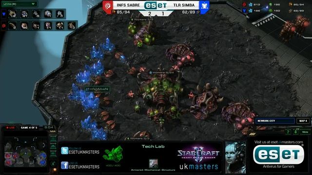 [Z] Sabre vs [T] Simba - - ESET UK Masters Challenger Map 4 of 5 смотреть онлайн