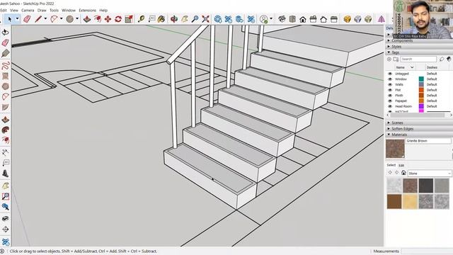 How to Make Stairs in SketchUp | U Shaped Staircase| Open Well Stair | Group & Component in SketchU смотреть онлайн