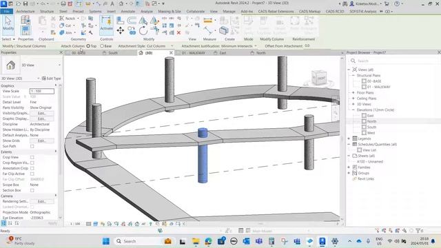 Pedestrian Bridge in Revit. смотреть онлайн
