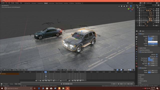 Blender Eevee Car Chase Scene Breakdown