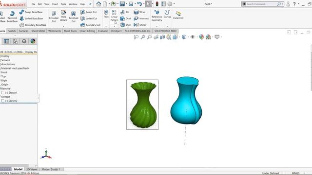 Vase Design in solidworks (تمرين 83 ) смотреть онлайн