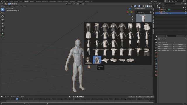 Simply Cloth Add-on: Quick Clothes for Blender смотреть онлайн