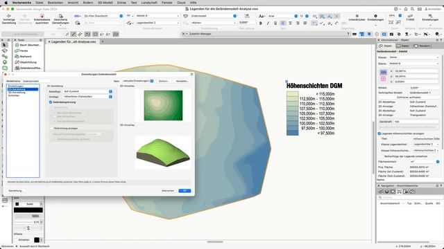 LEGENDEN FÜR DIE GELÄNDEMODELL-ANALYSE - Vectorworks 2024 смотреть онлайн