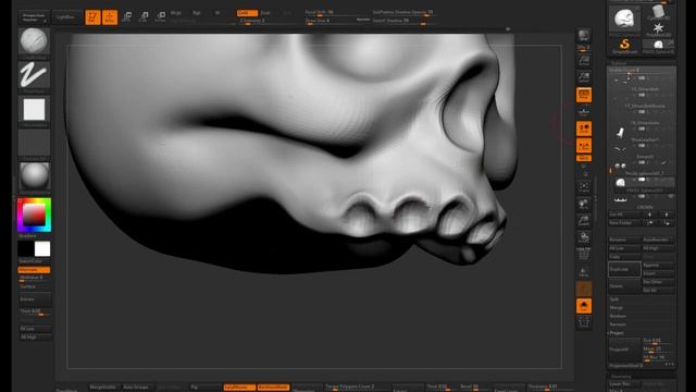 Skull modelling in zbrush смотреть онлайн
