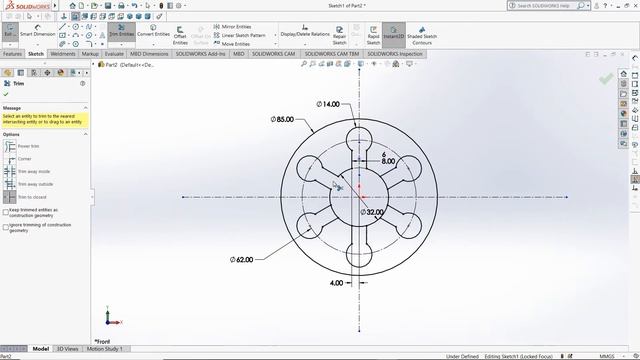 CAD CAM SOLIDWORKS 2020 Simple Sketches for Beginners tutorial -22 смотреть онлайн