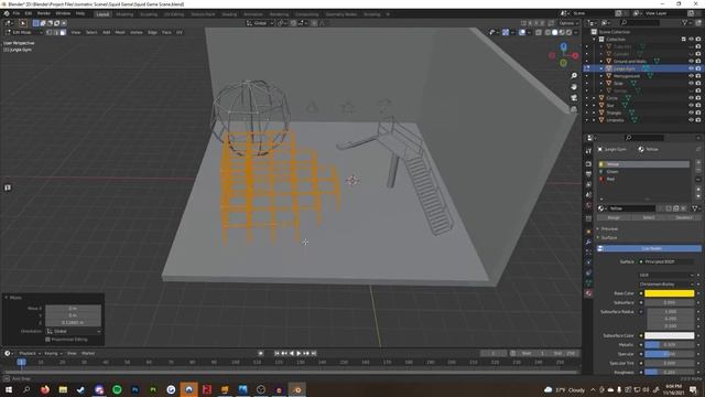 Giant Playground from SQUID GAME | Blender 3.0 | Low Poly Isometric Scene | 15 MINUTES смотреть онлайн