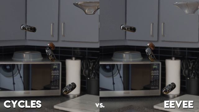 Blender 2.8 | Cycles vs. Eevee | Softbody + Fluid Simulation | Raytrace vs. Realtime | 4K смотреть онлайн