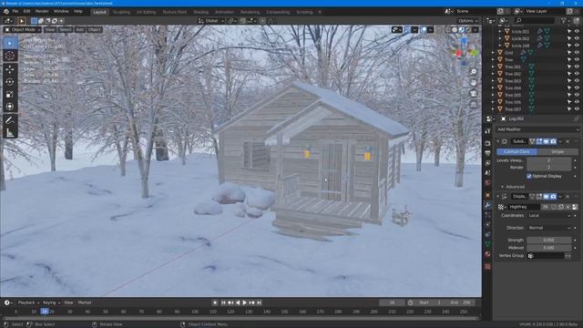 Modeling a Snowy Cabin in Blender Part 4 смотреть онлайн