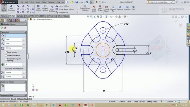 Solidworks Tutorial # 65 SolidWorks Basic Part Modeling Design BY SOLIDWORKS_EASY_DESIGN. смотреть онлайн