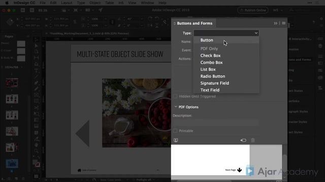 Navigating between Object States with a Button in an interactive InDesign Document смотреть онлайн