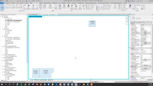 Produce a Schematic Floor Plan with a Color-Filled Legend in Revit смотреть онлайн