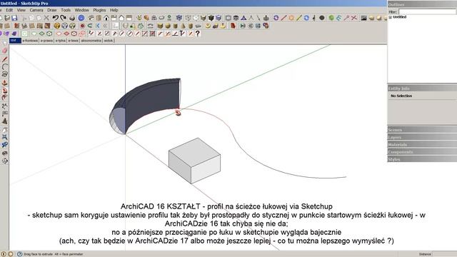 ArchiCAD 16 KSZTAŁT profil na ścieżce łukowej via SketchUP смотреть онлайн