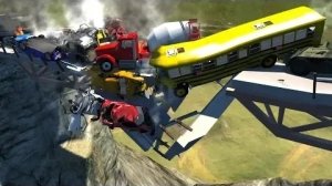 Реалистичные падения автомобиля с обрыва  - Крушения BeamNG Drive#1