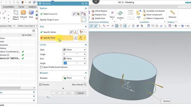 NX 12.0 Tutorial Tamil 29 : Revolve | Modeling | NX | Unigraphics смотреть онлайн