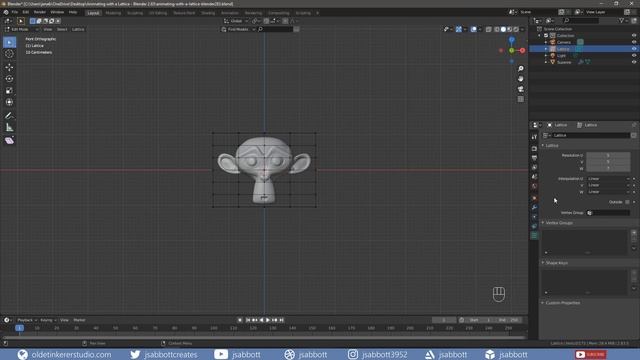 How to animate with a lattice in Blender [2.83] смотреть онлайн