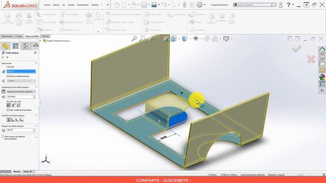 Diseño de chapa metálica en Solidworks 2019, смотреть онлайн