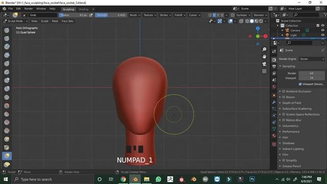Head Sculpting [blender] [time lapse] смотреть онлайн