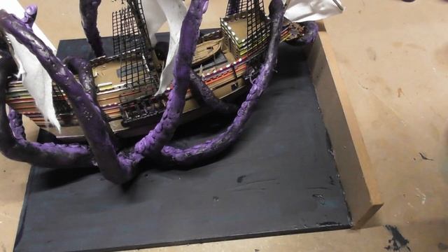 Kraken Vs Ship Diorama