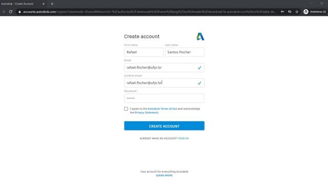 01 Criando conta na Autodesk смотреть онлайн