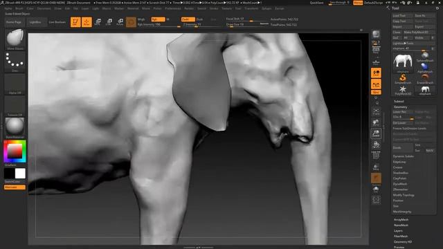 ZBRUSH African Elephant Speed Sculpt смотреть онлайн