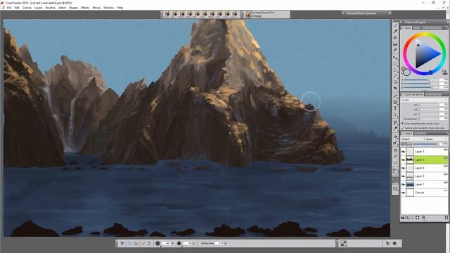 Corel painter 2018 - Coast sketch смотреть онлайн