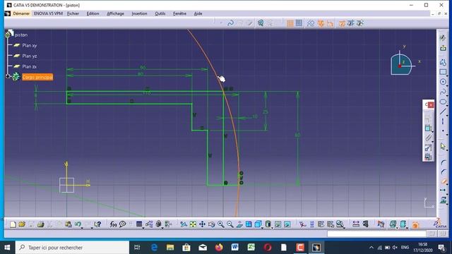 Catia V5 how to drawing piston смотреть онлайн