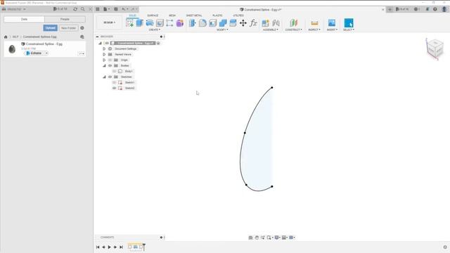 Fusion 360 - Drawing an egg with constrained splines смотреть онлайн