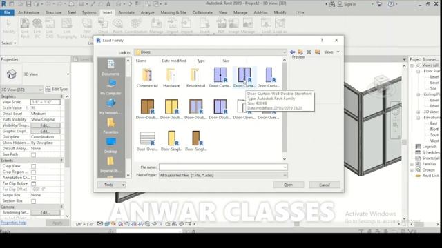 #18) Revit Architecture हिन्दी Tutorial | Curtain wall me Glass door kaise lgate hai смотреть онлайн
