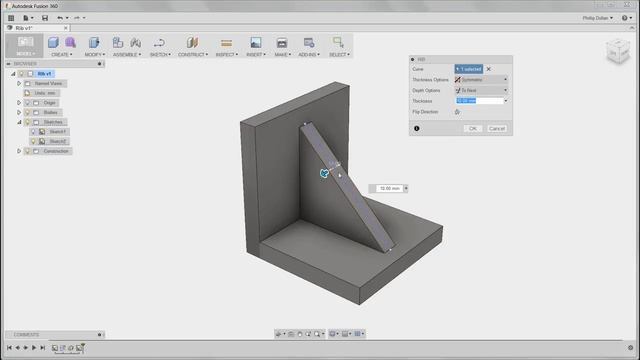 Fusion 360 기능 'Rib' смотреть онлайн