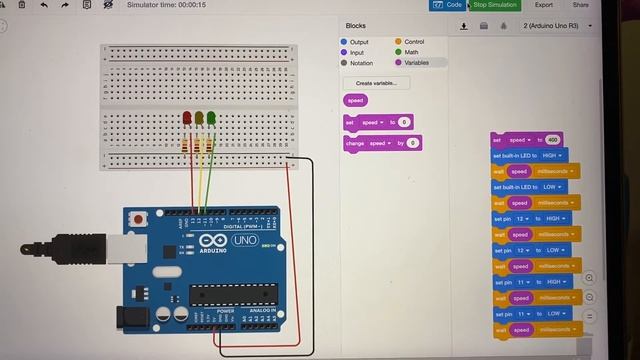 Breadboard and multi LED on Tinkercad смотреть онлайн