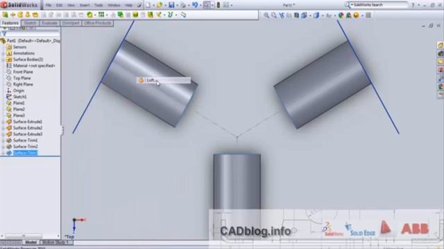 SolidWorks Tutorial#07:How to model a 3 way pipe joint смотреть онлайн