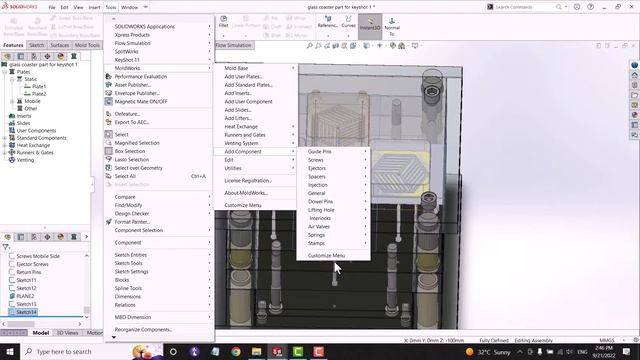 solidworks plastic injection mold. description information #autocadtutorial #solidworks #mold смотреть онлайн