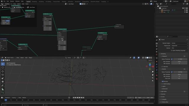 Split Instance Geometry Nodes Curve - Blender 4.1 смотреть онлайн