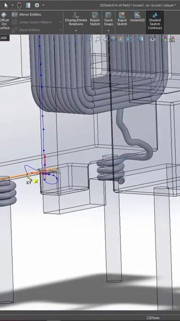 SOLIDWORKS Electronics Parts 3D CAD [Common Mode Choke UU9.8 Pitch 7x8mm Aliexpress] смотреть онлайн