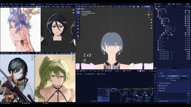 【Blender 4.1】Easy way to make Anime Hair in 3D смотреть онлайн