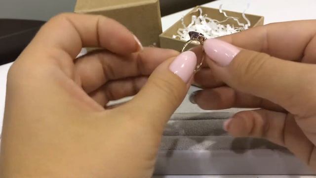 Кольцо Fresh 2438 из красного золота 585 пробы с аметистом и фианитами смотреть онлайн