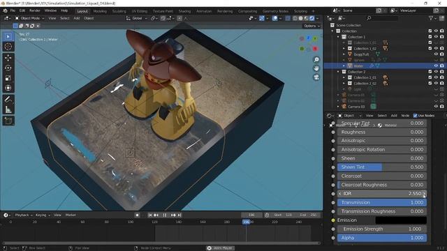 Blender 3.1.2 Fluid Simulation & IOR test смотреть онлайн