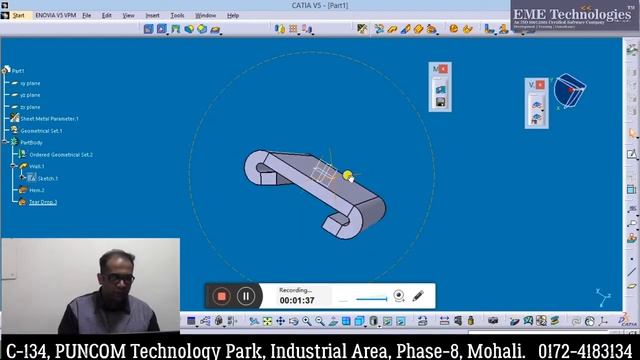 Catia - Generative Sheet Metal - (Flange, Hem, Tear Drop, User Flange) смотреть онлайн
