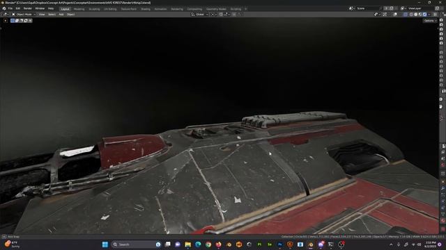 HF-Fighter Spaceship Blender viewport capture смотреть онлайн