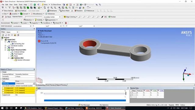 Simple Static Structural Analysis of Connecting Rod in Ansys смотреть онлайн